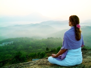 Meditating on mountain